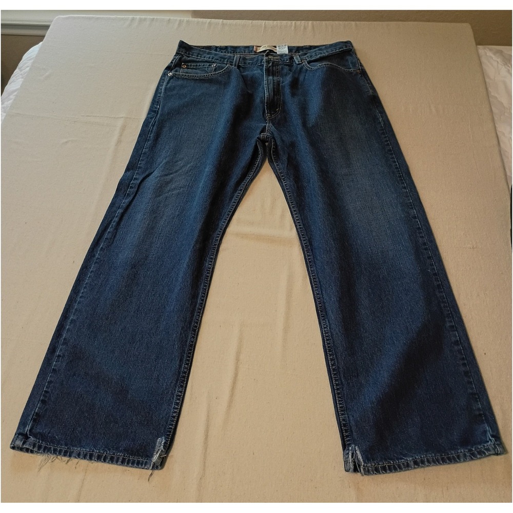Levis 569 Loose Straight Fit‎ Jeans Denim Mens W38 L32 Medium Wash Distressed LL